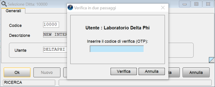 Figura 2: Verifica in 2 passaggi in SIGLA